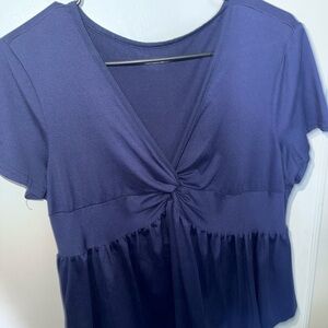 Elegant Navy Blue Women's Top